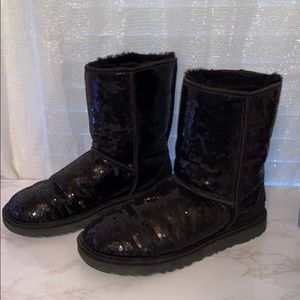 Black sparkly UGG boots